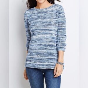 John Paul Richard Womens Blue Striped Knit Sweater Large Acrylic Casual Pullover